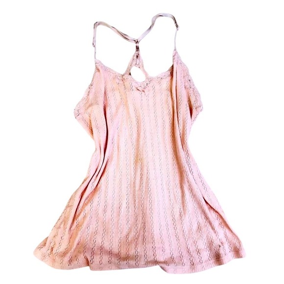 Victoria's Secret Tops - Vintage Victoria's Secret Pink Pointelle Lace Cami Top Soft Girl Coquette Size L